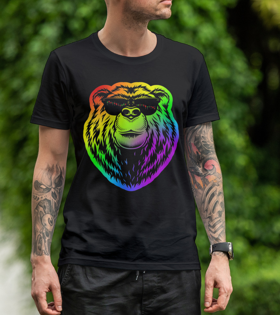 Rainbow Bear Wallstreetbets Sunglasses T-Shirt
