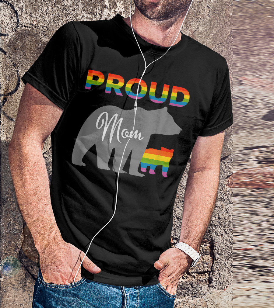 Proud Mom Bear And Rainbow Pride Cub T-Shirt