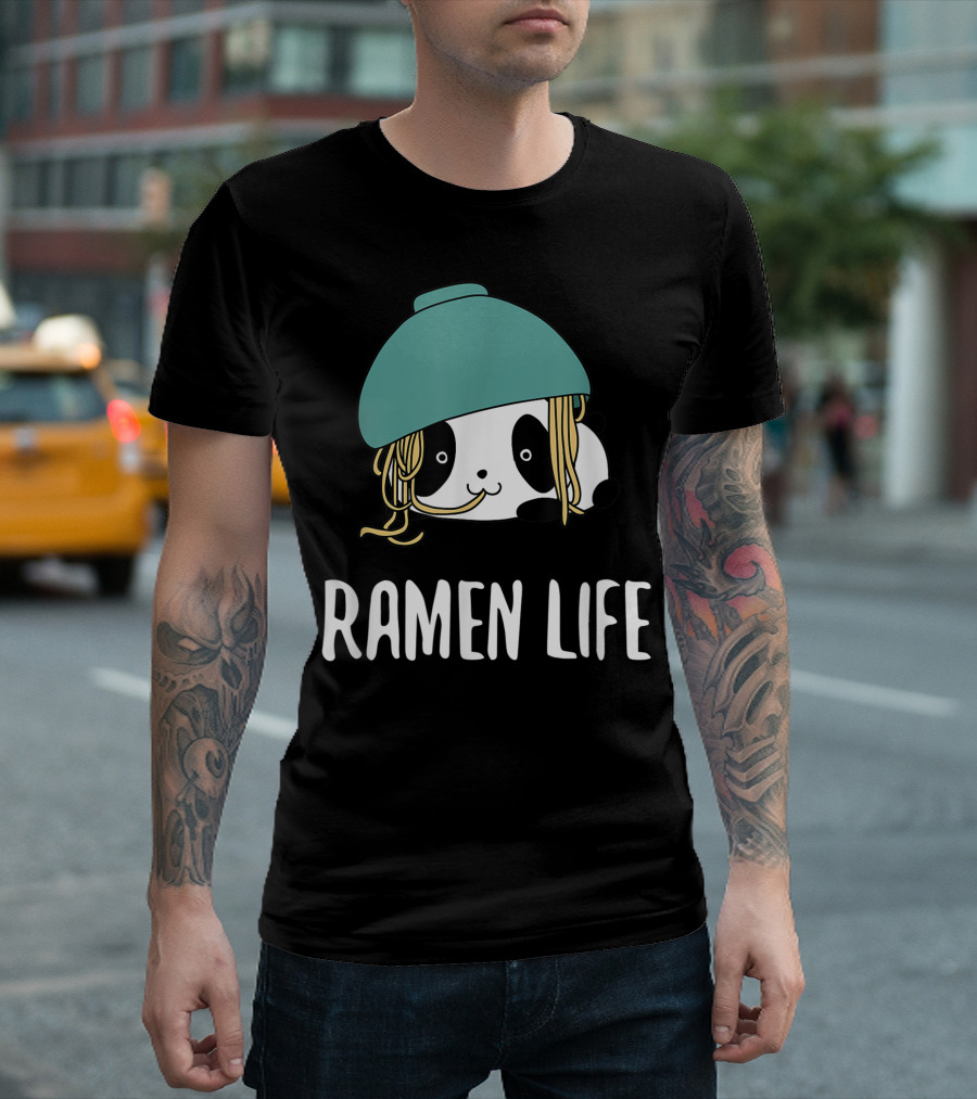 Ramen Life Panda Noodle Bear Bowl T-Shirt