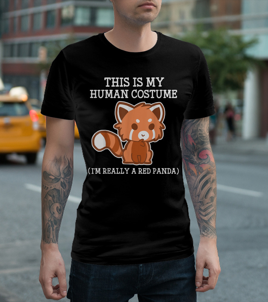 This Is My Human Costume I'm Really A Red Panda Halloween Boy Boys T-Shirt