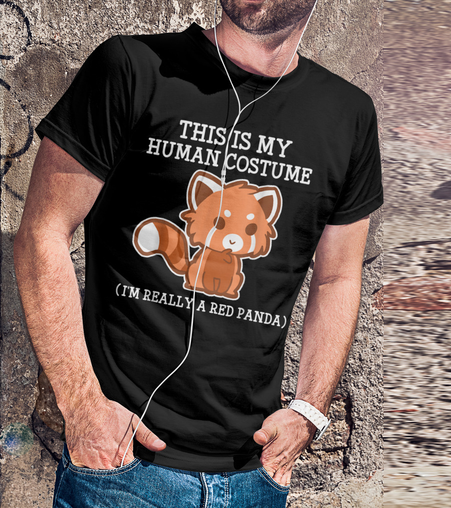 This Is My Human Costume I'm Really A Red Panda Halloween Boy Boys T-Shirt