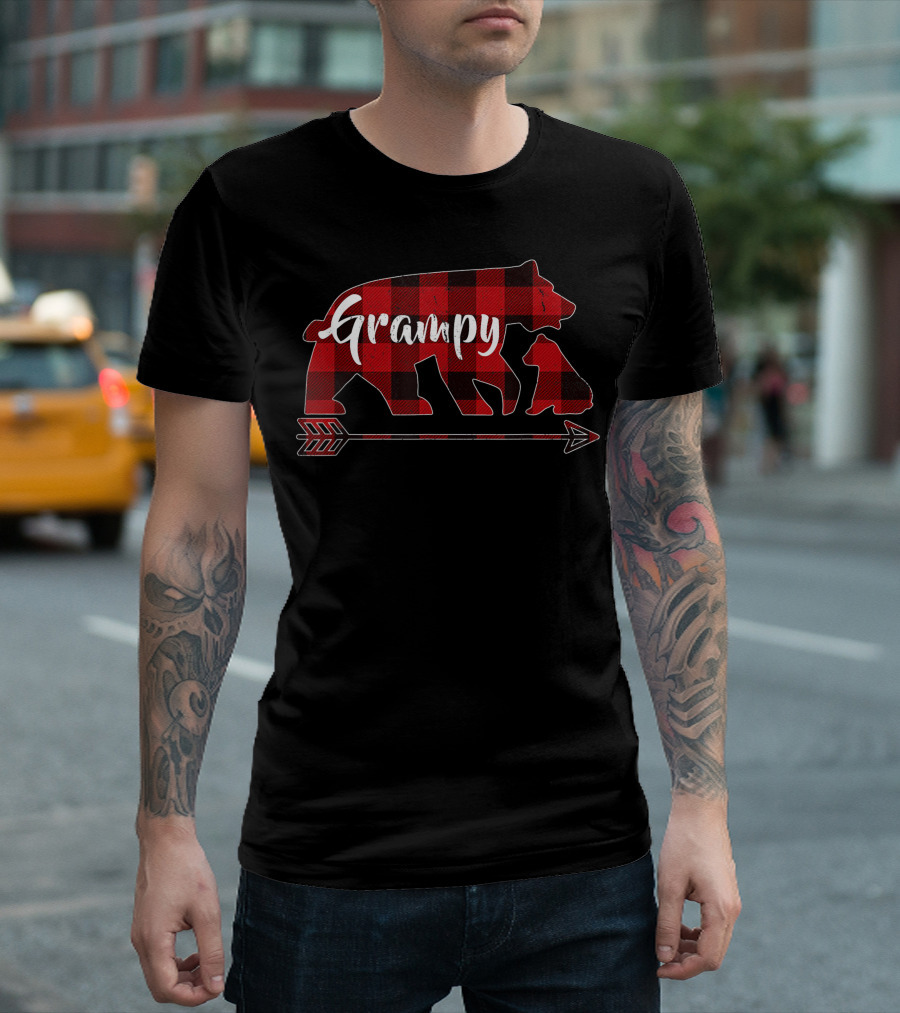 Grampy Bear Red Plaid Family Buffalo Matching T-Shirt