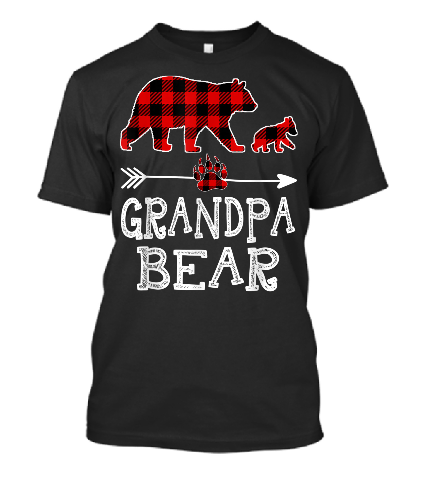 Grandpa Bear Red Plaid Buffalo Cubs Matching T-Shirt