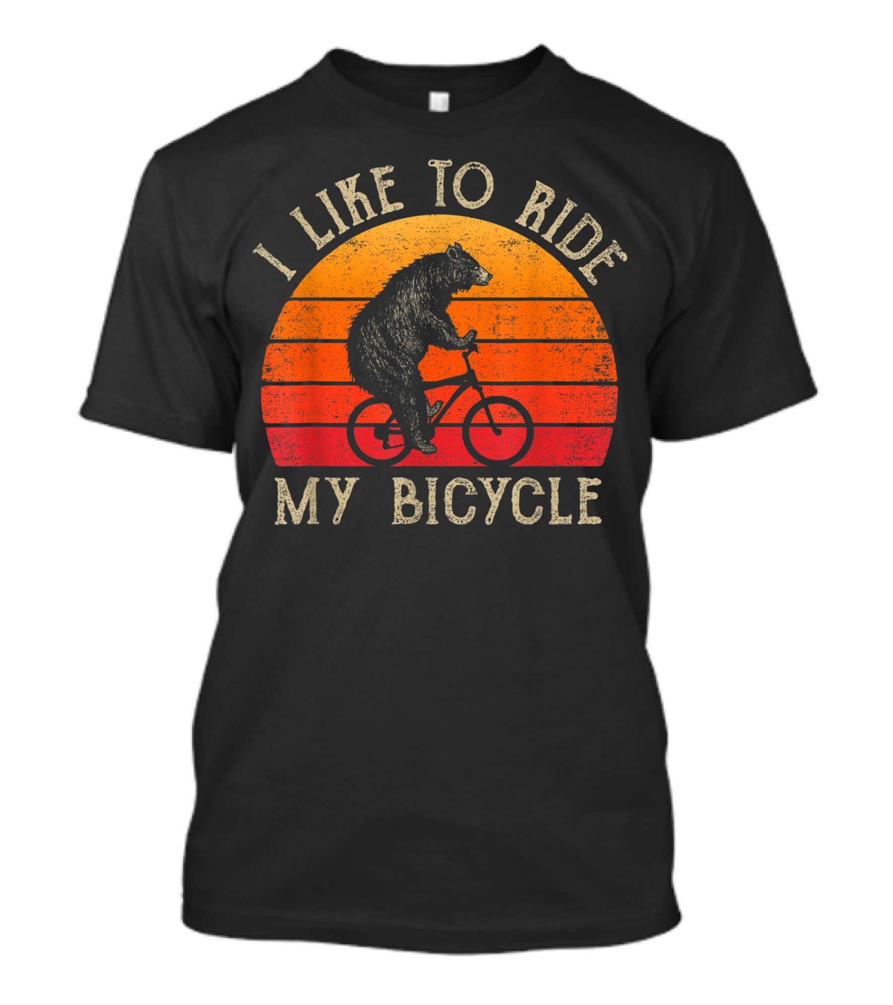 I Like To Ride My Bicycle Retro Biking For Cyclist Bears T-Shirt