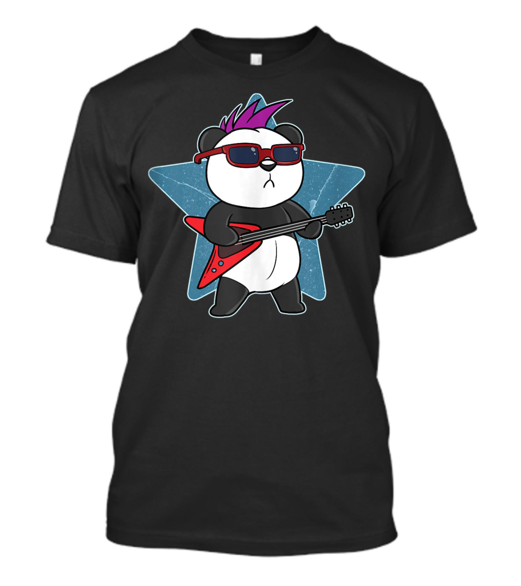Rock N Roll Panda Guitar Rockstar Musician T-Shirt