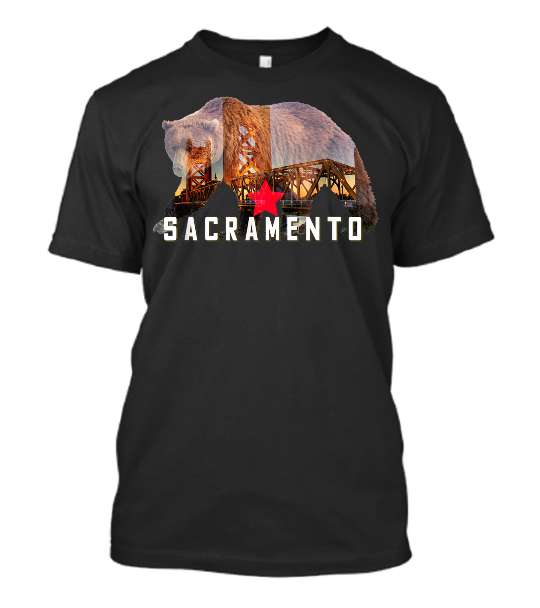 Sacramento California State Bear Bridge Souvenir T-Shirt