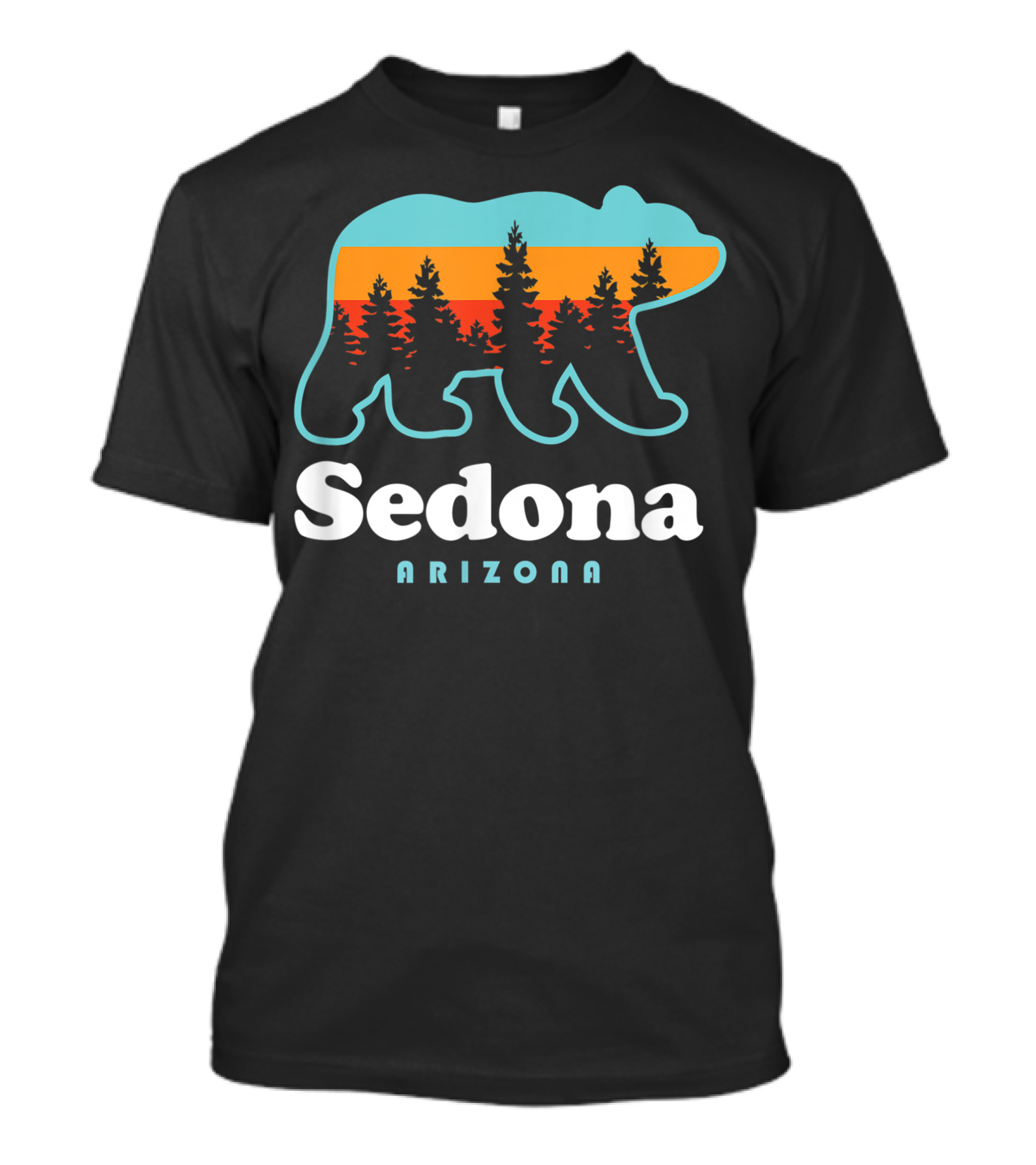 Sedona Arizona Bear With Sunset And Trees T-Shirt