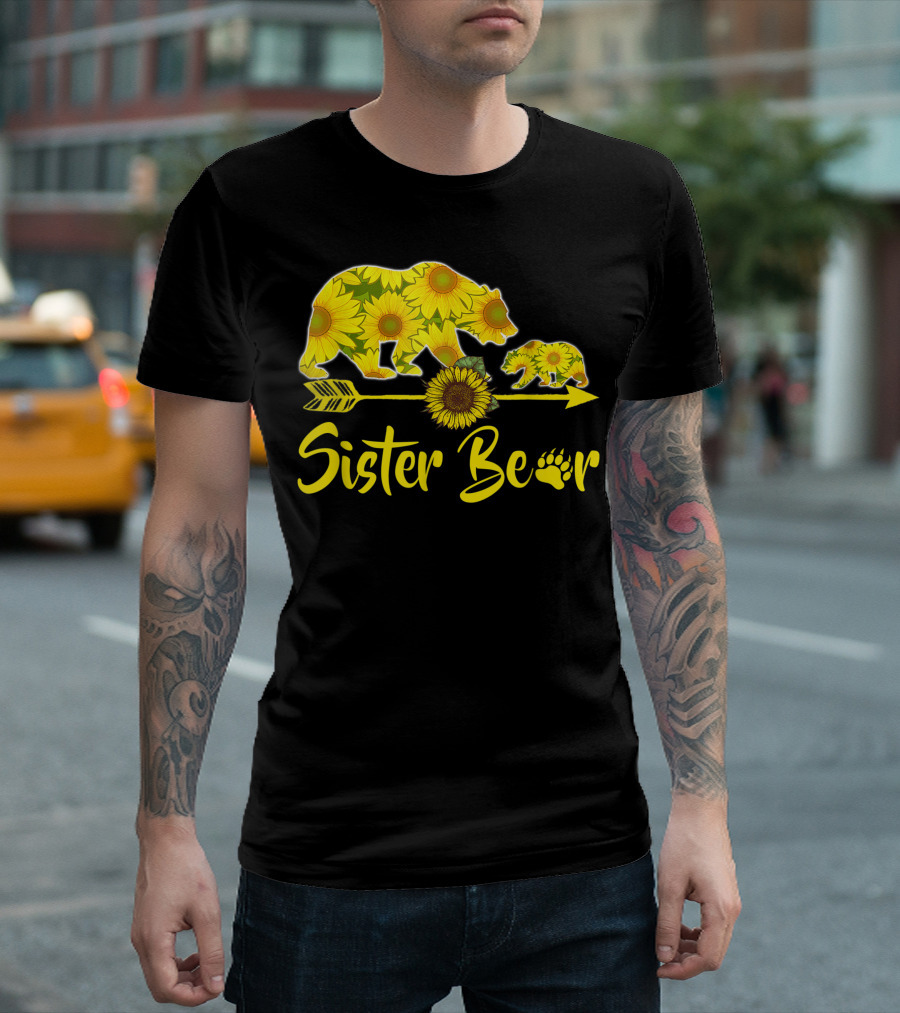 Sister Bear Sunflower Arrow T-Shirt