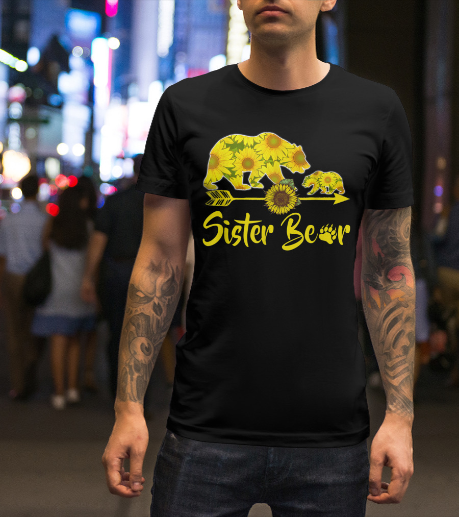 Sister Bear Sunflower Arrow T-Shirt