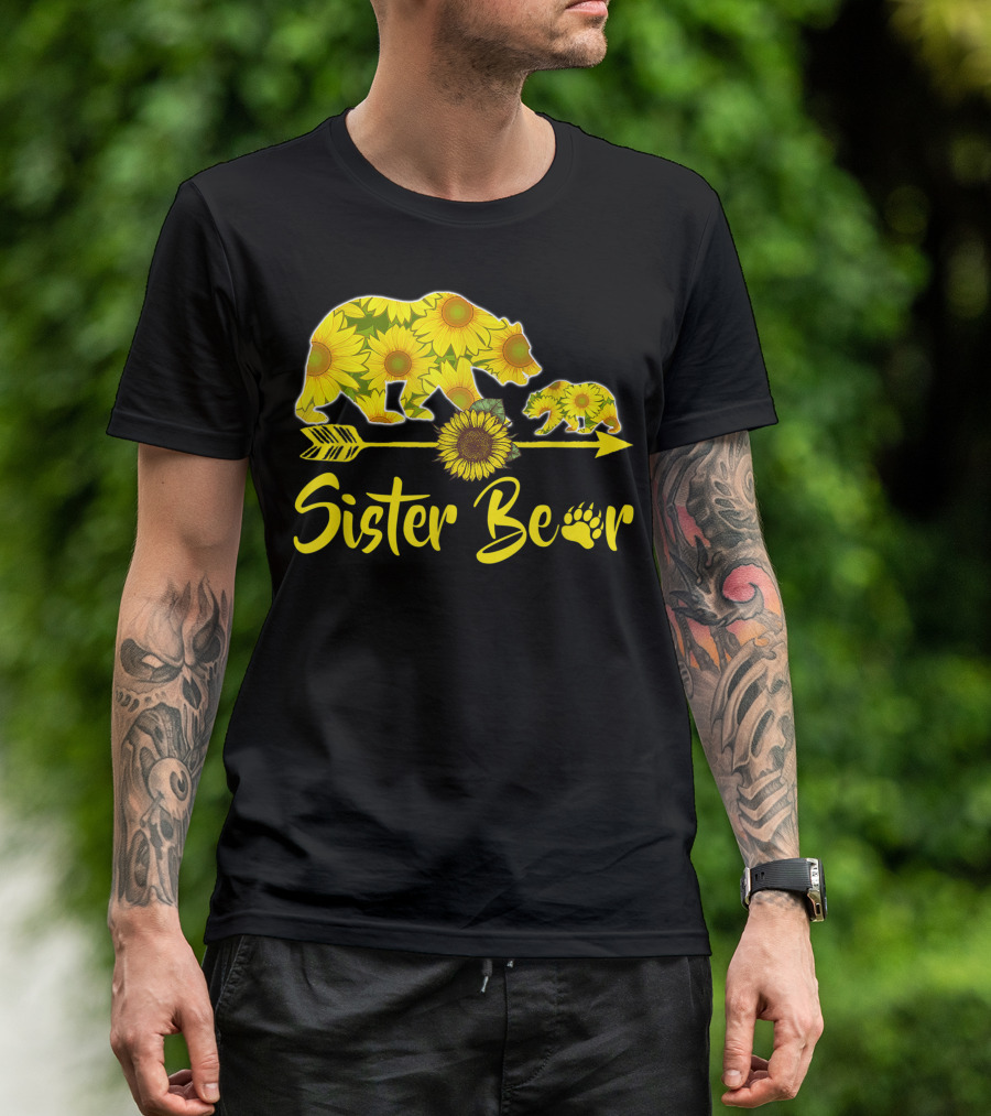 Sister Bear Sunflower Arrow T-Shirt