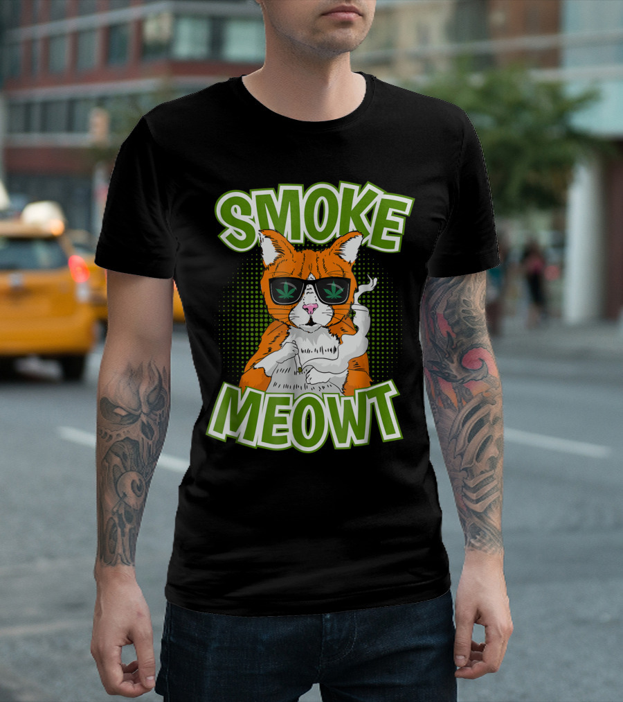 Smoke Meow Cat Cannabis Weed T-Shirt