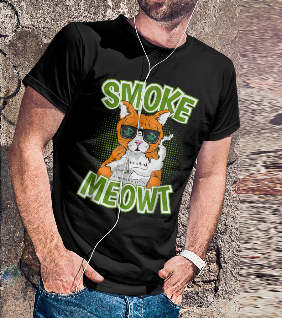 Smoke Meow Cat Cannabis Weed T-Shirt