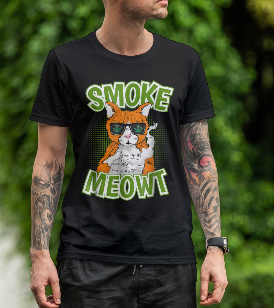 Smoke Meow Cat Cannabis Weed T-Shirt