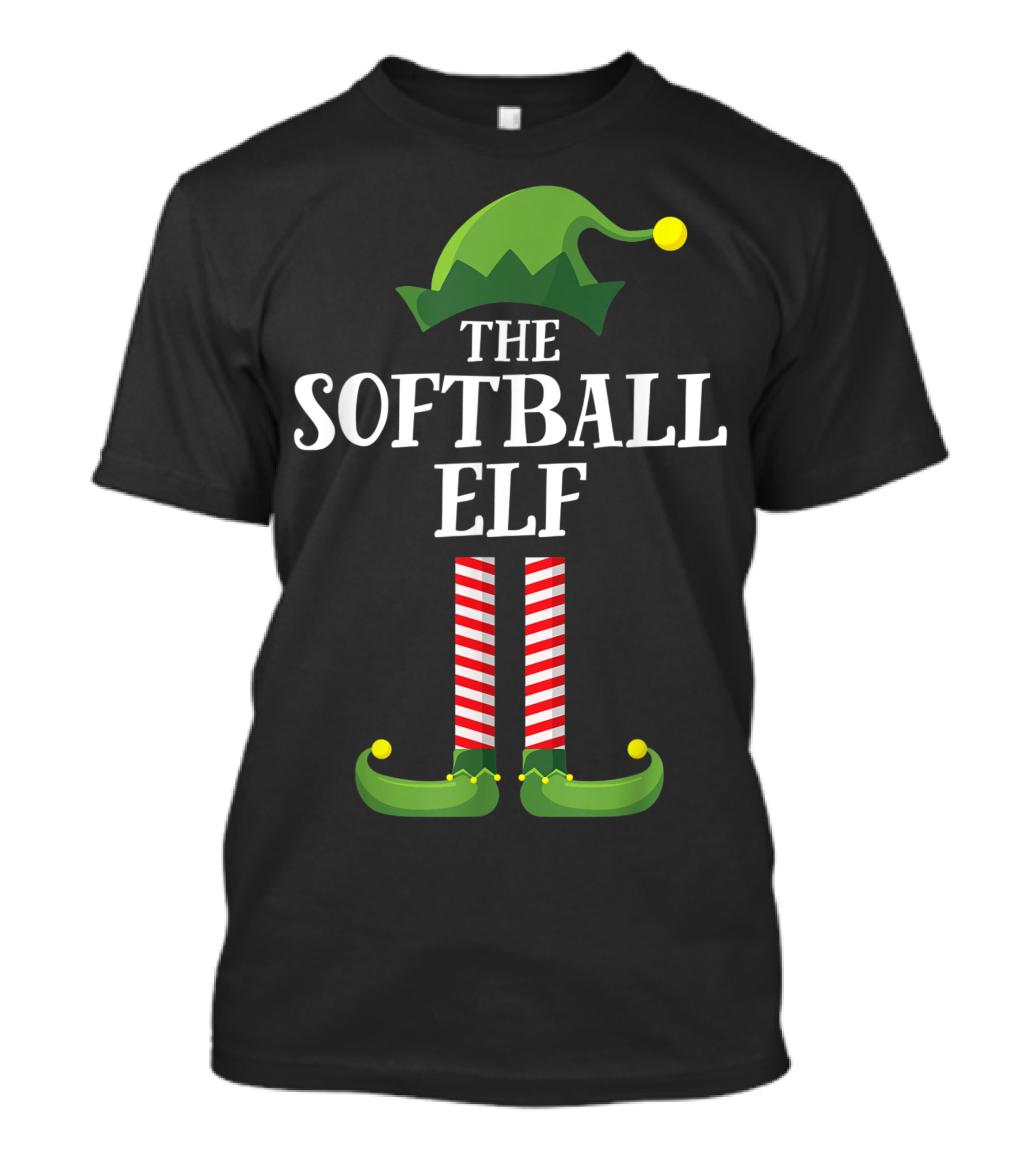 The Softball Elf Matching Family Christmas Party T-Shirt