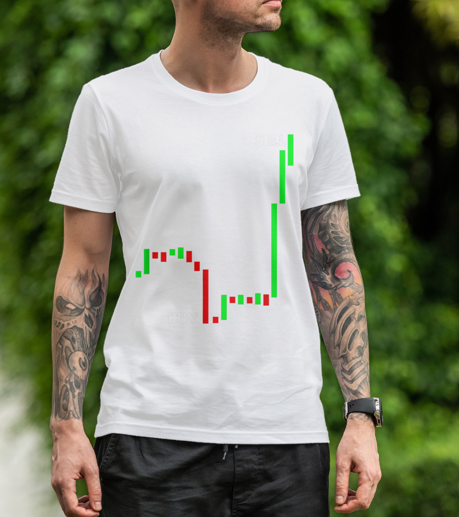 Buy Sell Stock Trading Pips Candlestick Chart T-Shirt