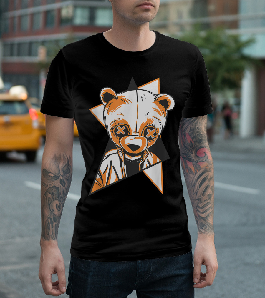 Tedday Bear X Eyes Orange White Black Style Jordan 13 Star Fish T-Shirt