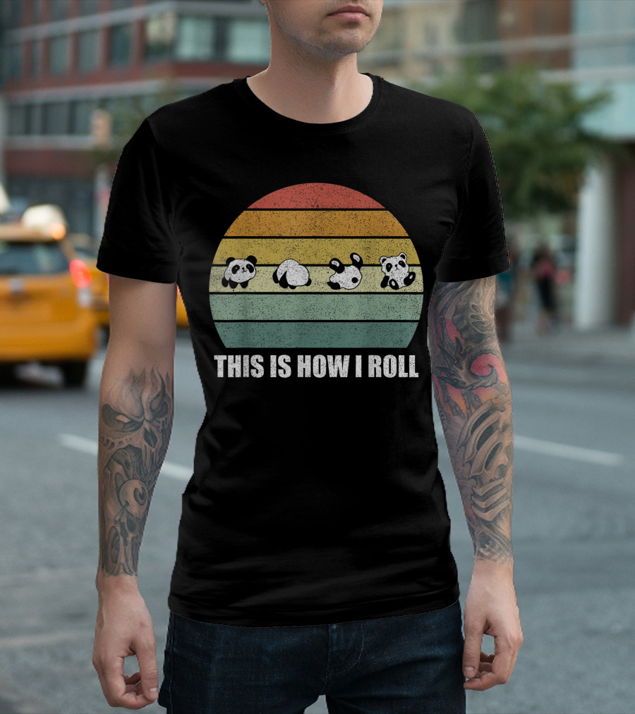 This Is How I Roll Cute Little Panda Lovers Retro T-Shirt