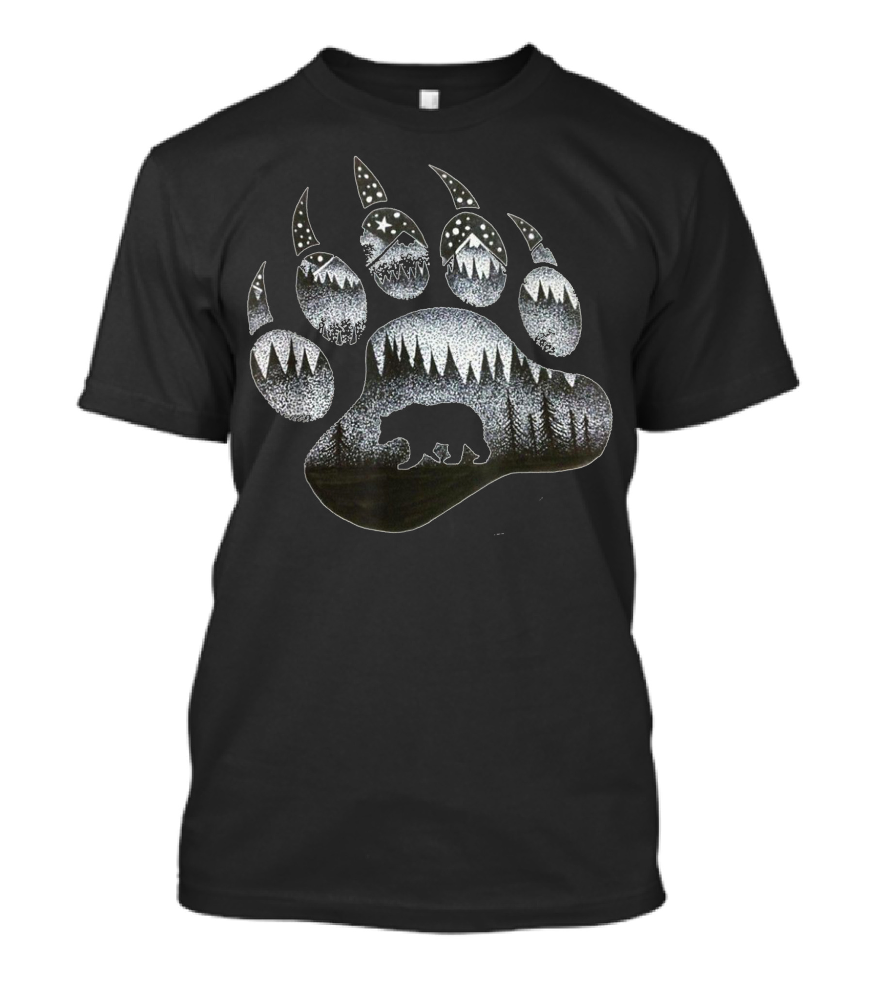 Touching Ghost Spirit Bear Paw Nature Mountain Forest T-Shirt