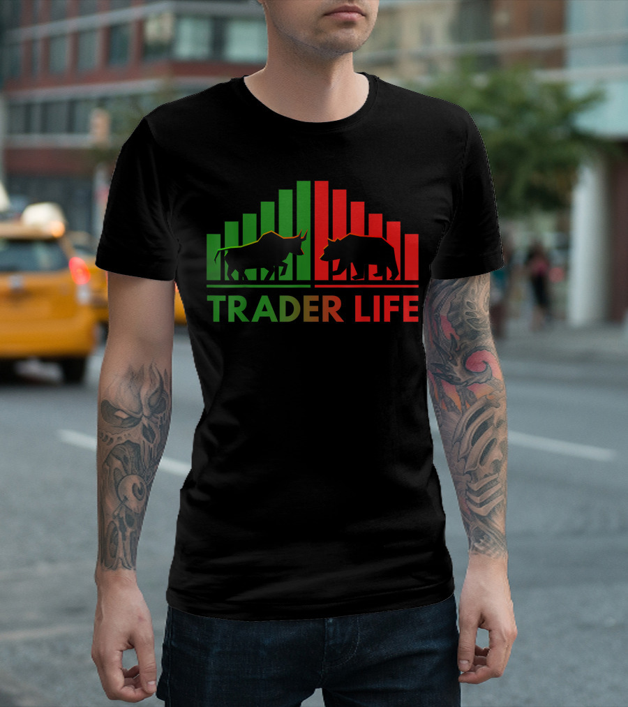 Trader Life Bulls and Bears Stock Market Trading Investors T-Shirt