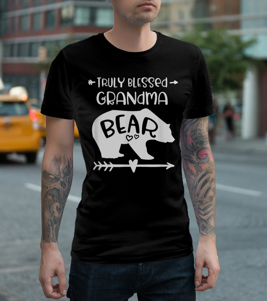 Truly Blessed Grandma Bear Arrow Hearts T-Shirt