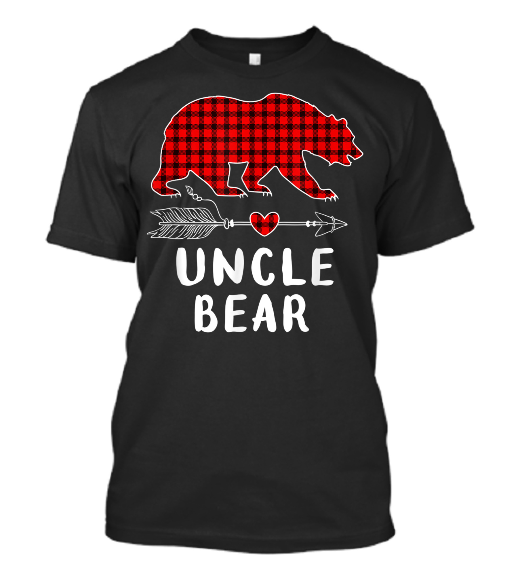 Uncle Bear Buffalo Red Plaid Heart Arrow T-Shirt