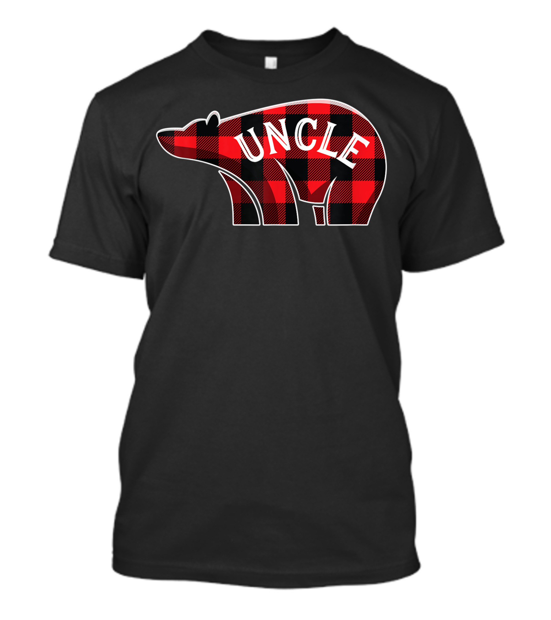 Uncle Bear Plaid Christmas Buffalo Check T-Shirt