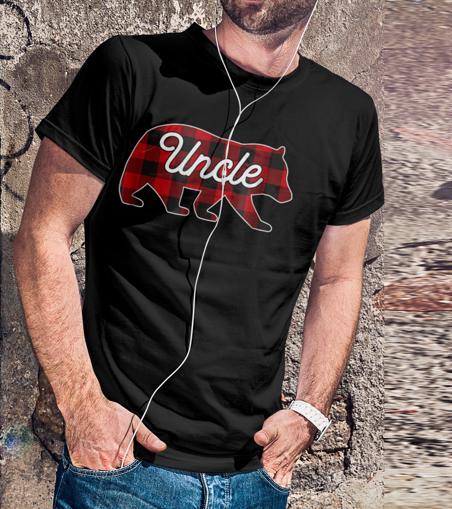 Uncle Bear Red Buffalo Plaid Check T-Shirt
