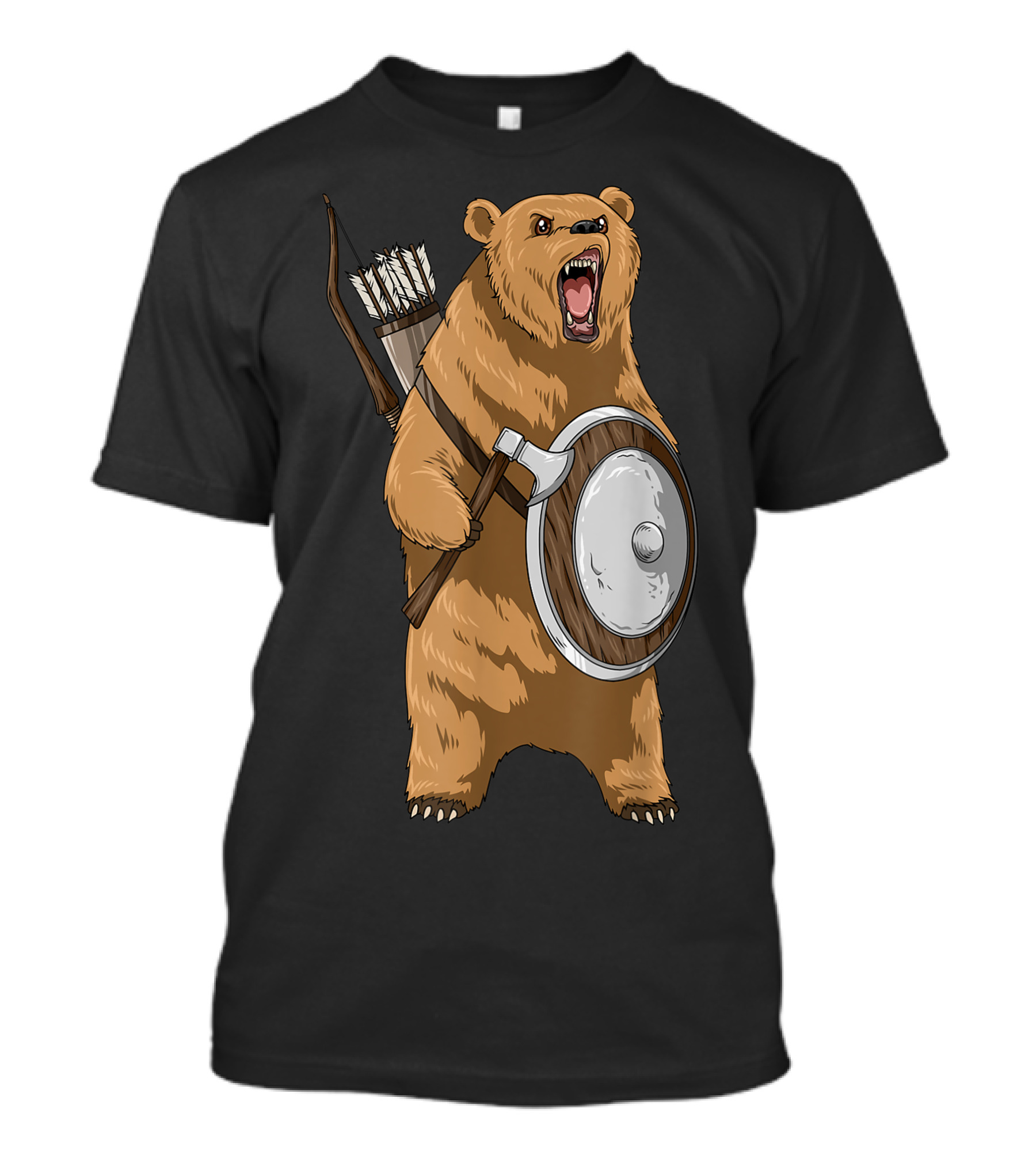 Viking Bear Warrior Archer Shield Bear Lovers T-Shirt