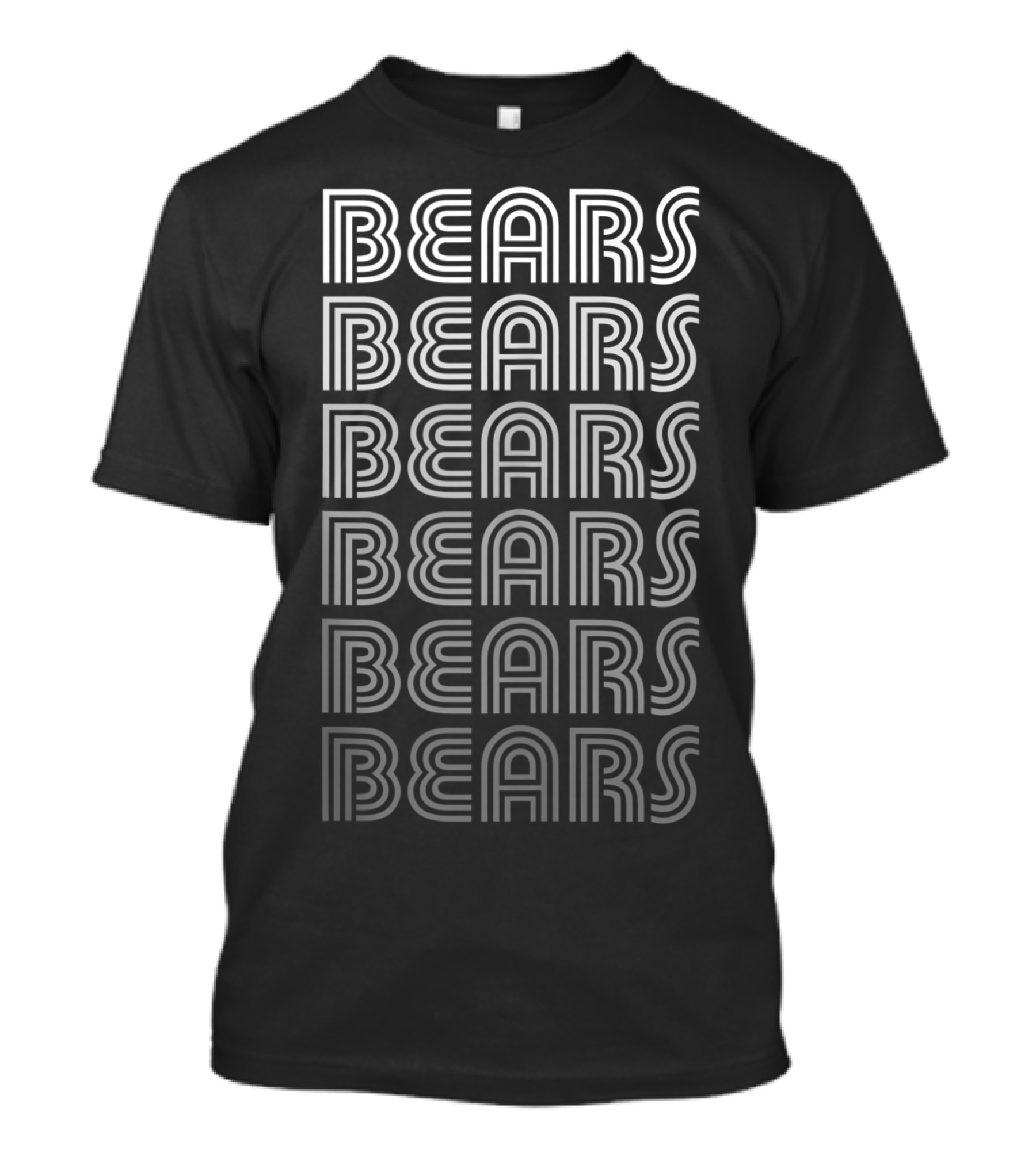 Bears Vintage Retro Striped Typography Repetition T-Shirt