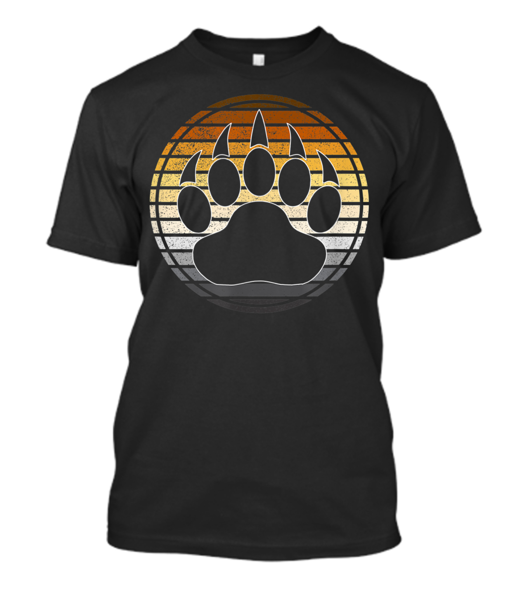 Vintage Distressed Gay Bear Pride Claw Paw Print Horizon T-Shirt