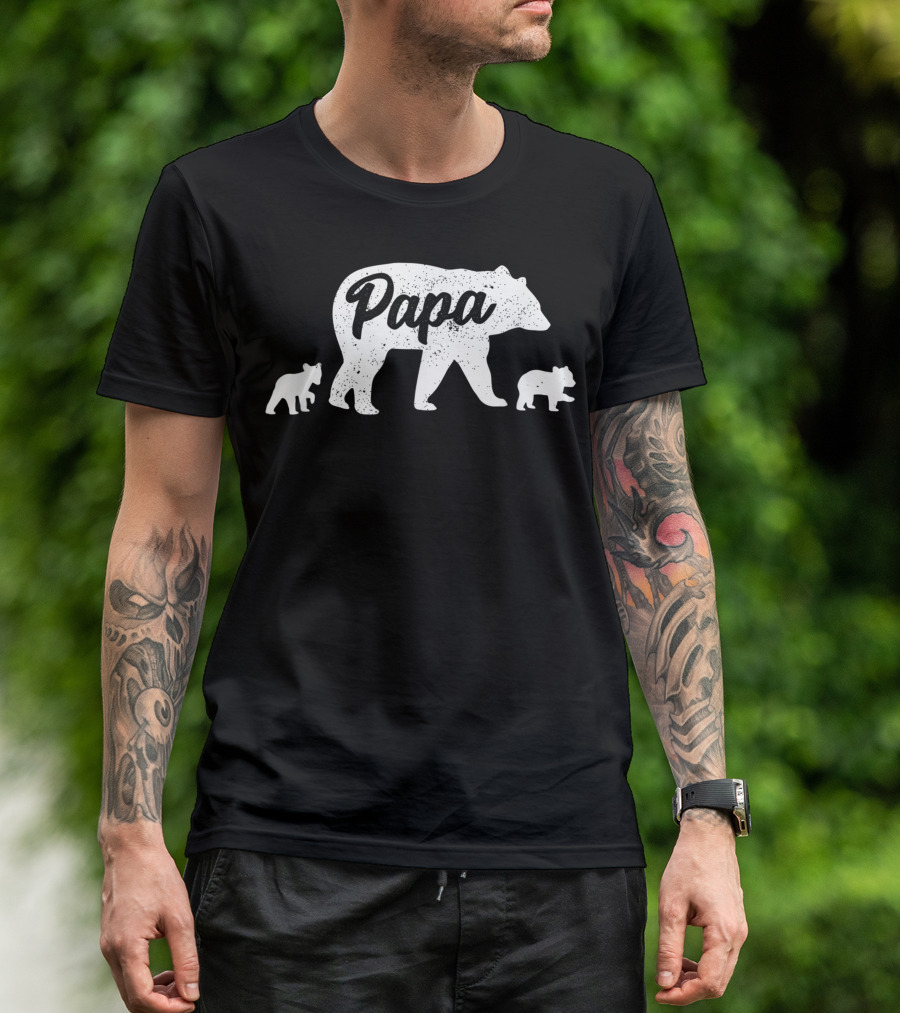 Papa Bear With Two Cubs T-Shirt