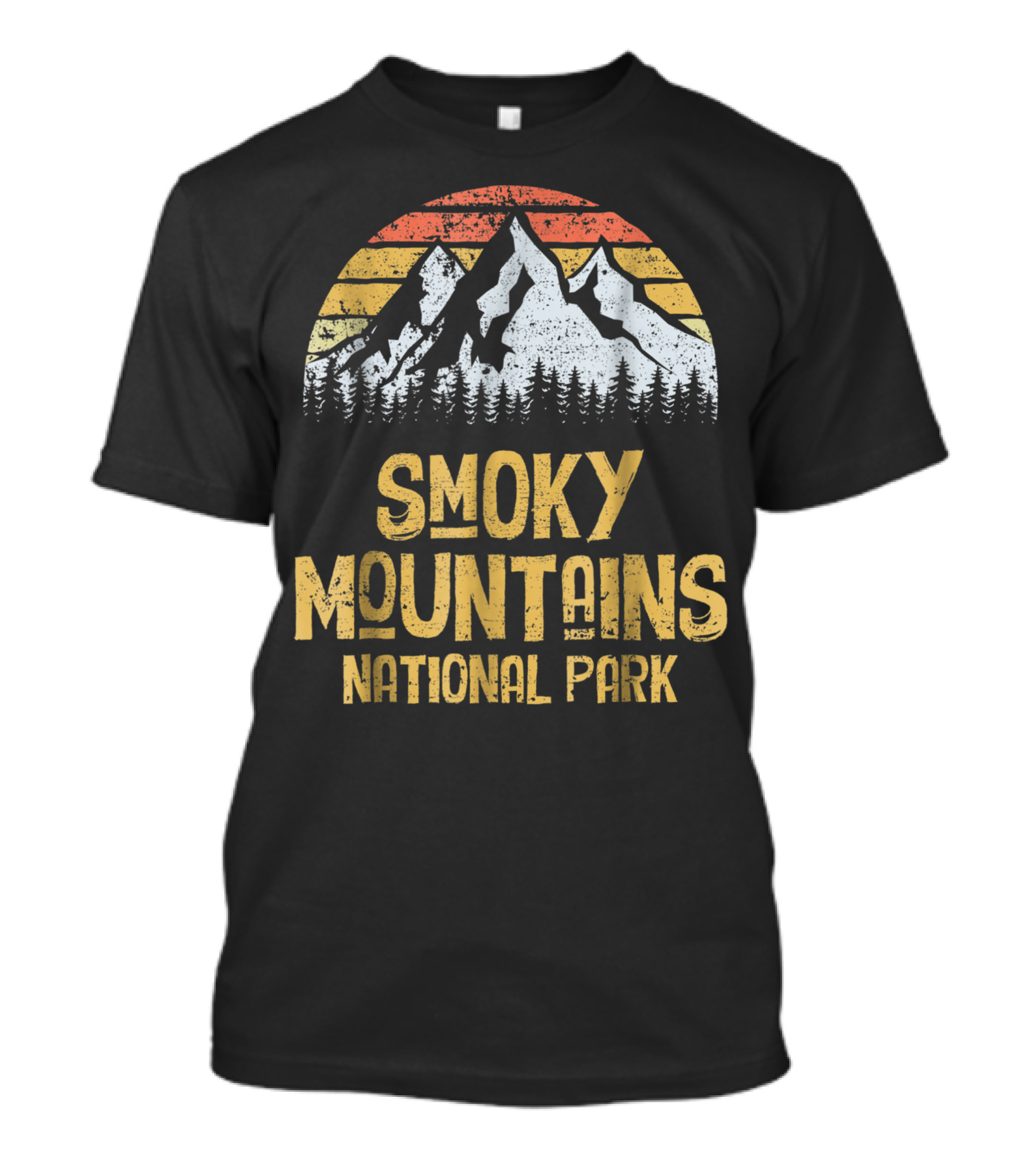 Great Smoky Mountains National Park Vintage Sunset Landscape T-Shirt