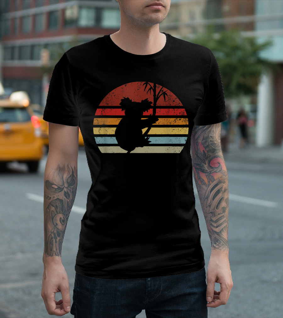 Vintage Koala Love Retro Silhouette Boy Girl Birthday T-Shirt