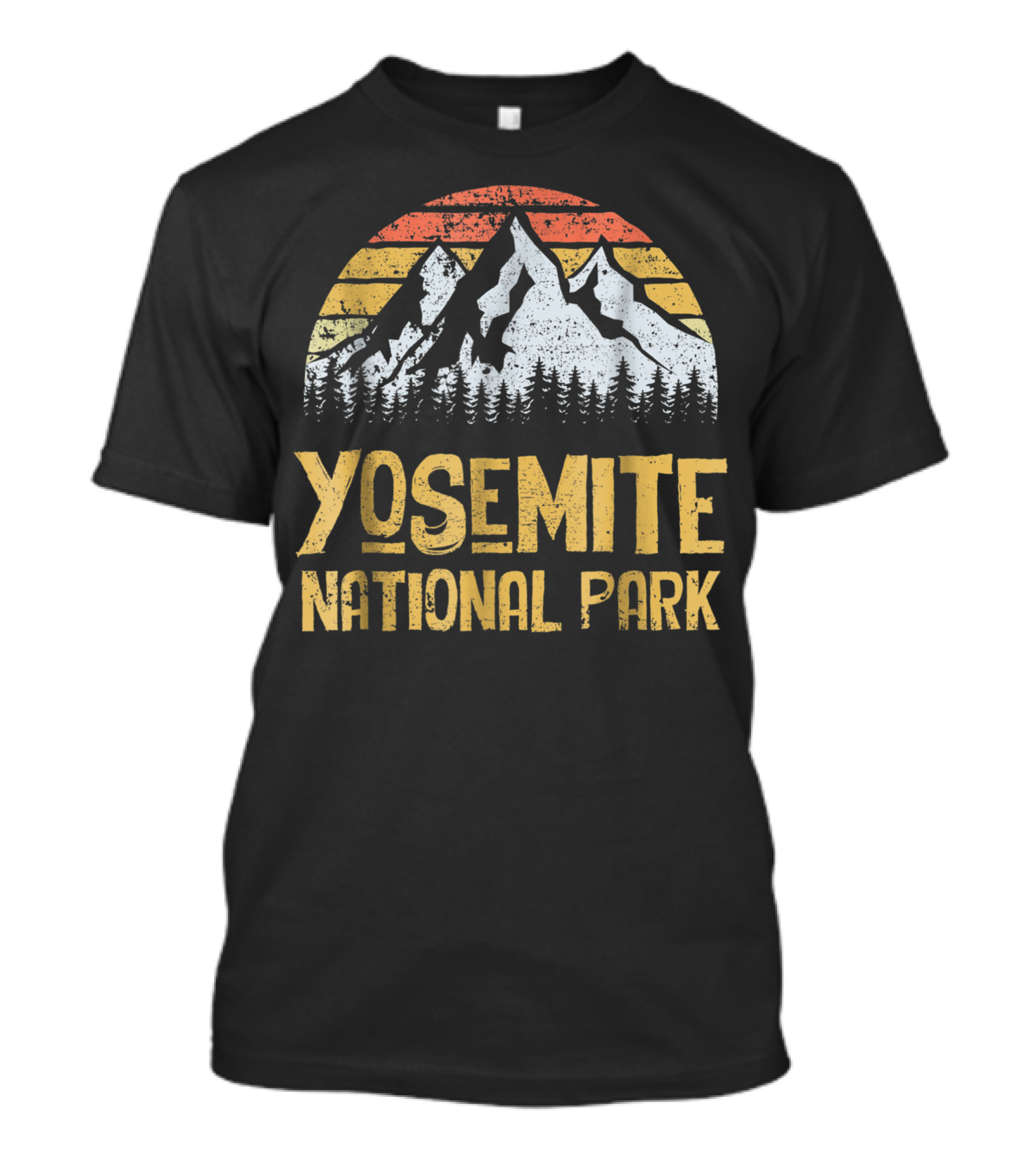 Yosemite National Park Retro Mountain Forest Vintage Sunset T-Shirt