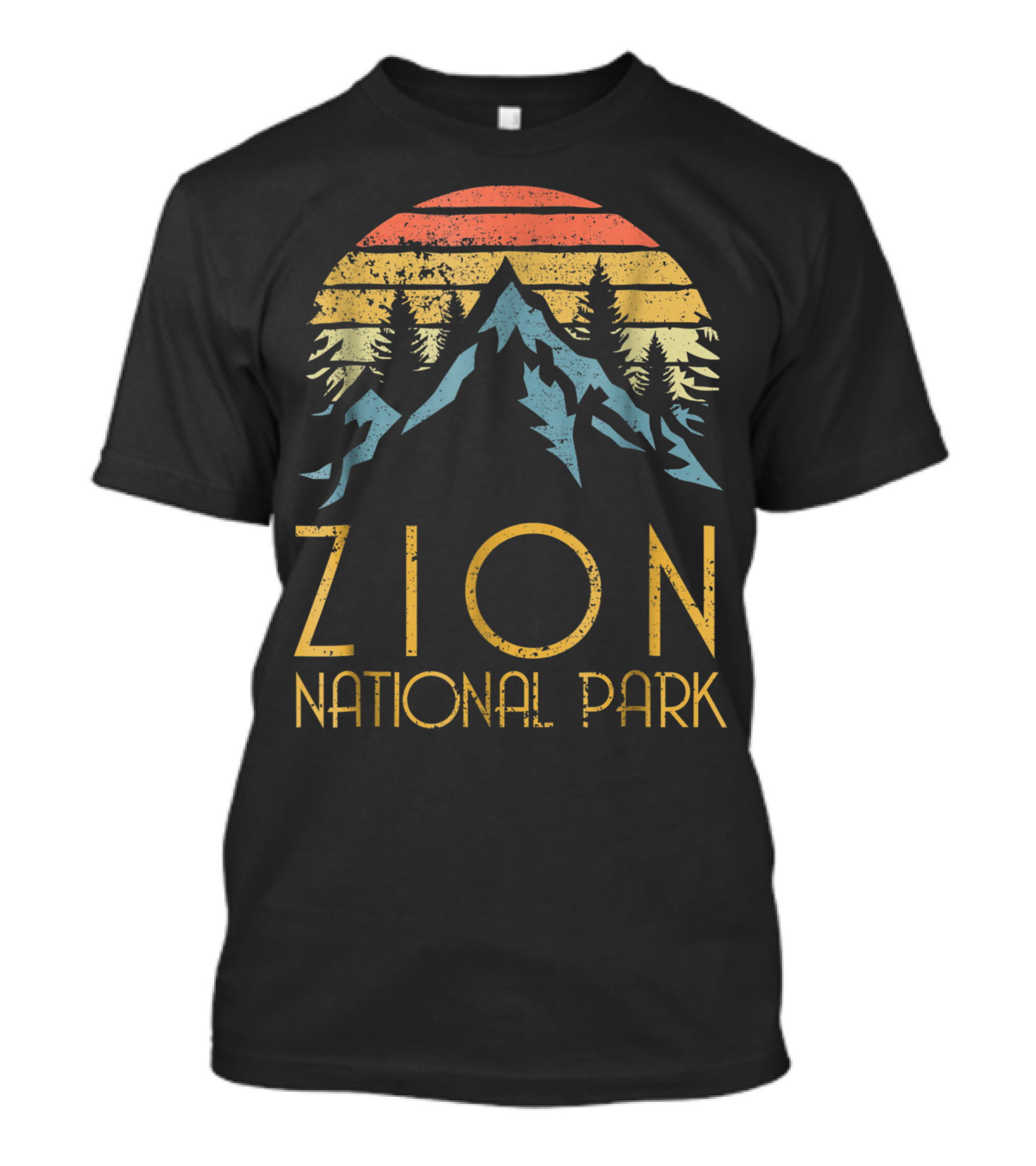 Vintage Zion National Park Utah Retro Mountain Sunset Scene T-Shirt
