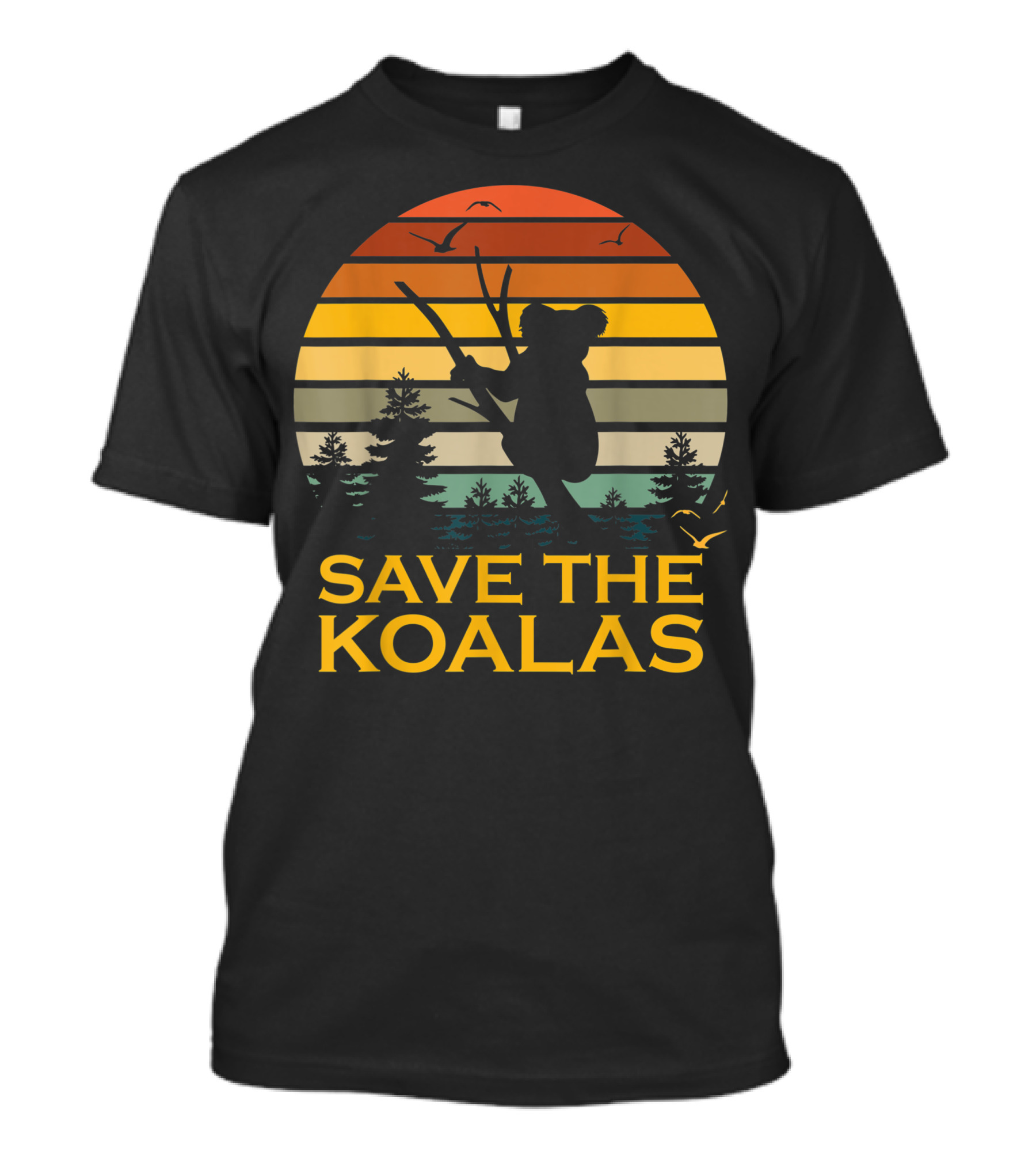 Save The Koalas Vintage Sunset Silhouette Animal Lovers T-Shirt