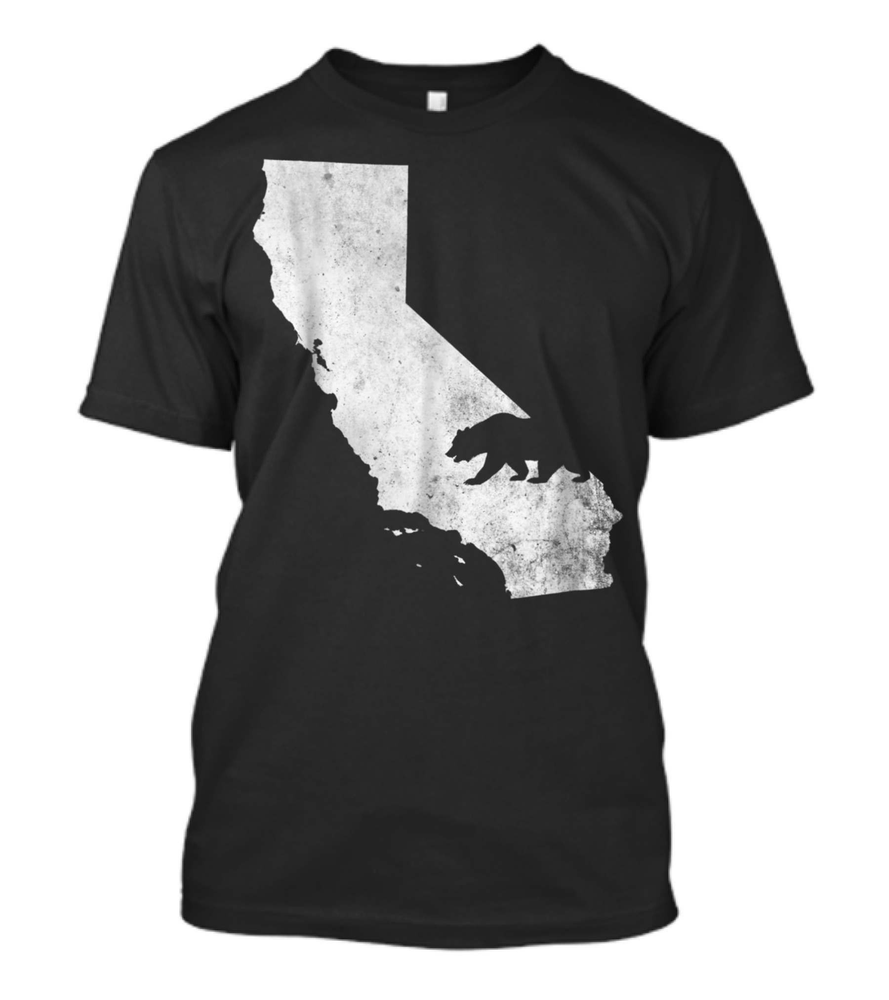 Vintage California State Flag Bear Outline Map T-Shirt
