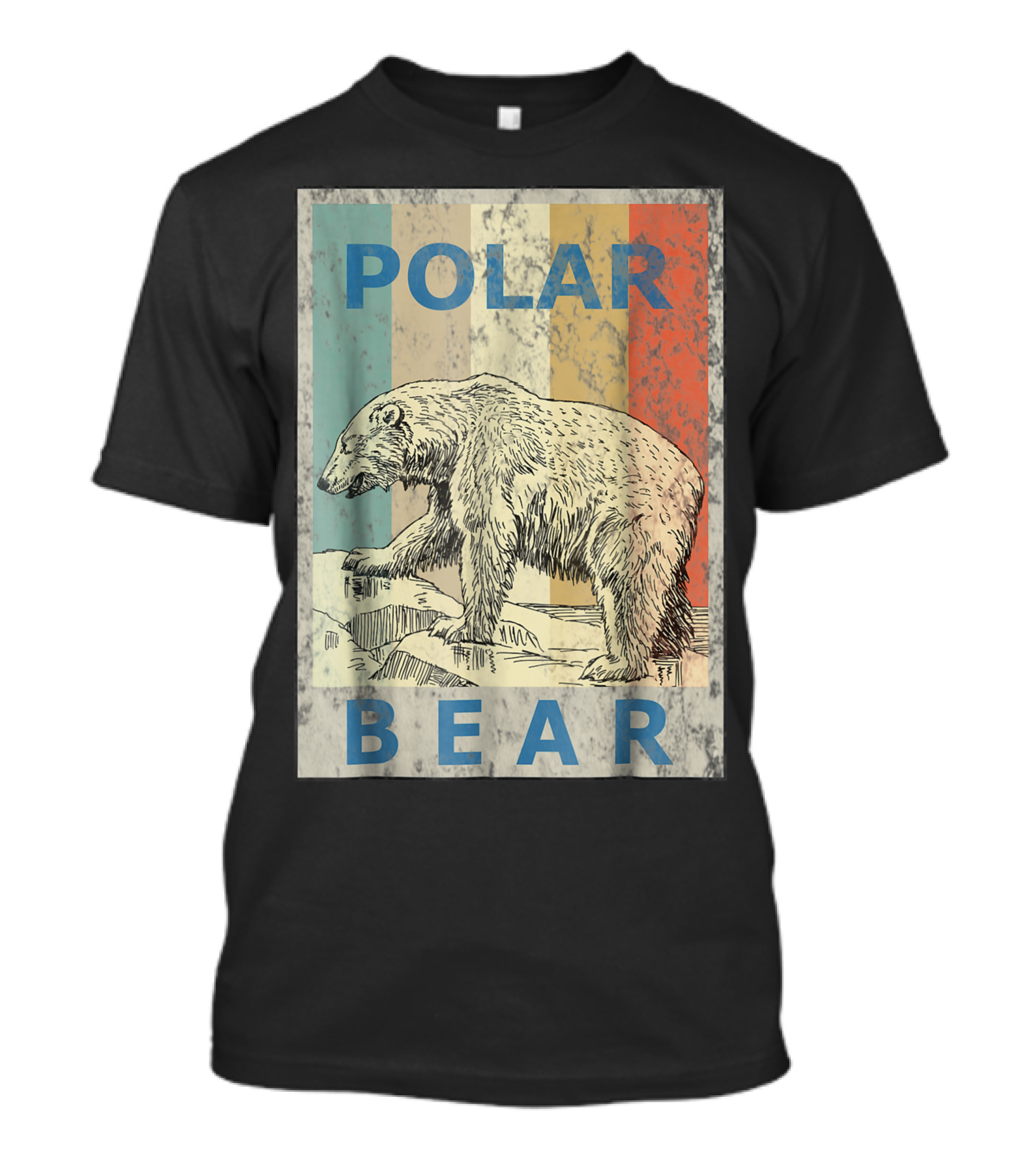 Vintage Style Polar Bear Grunge Retro Animal T-Shirt