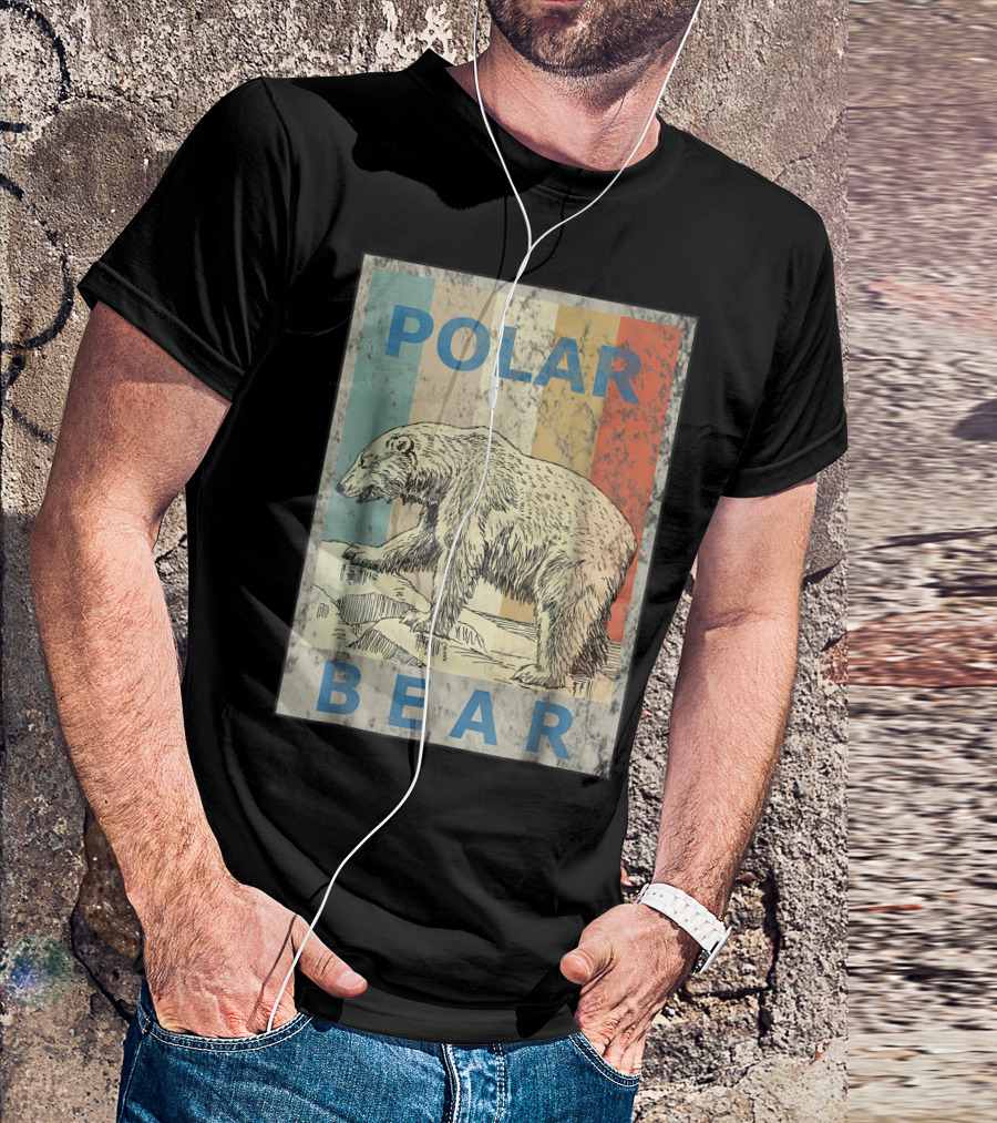 Vintage Style Polar Bear Grunge Retro Animal T-Shirt