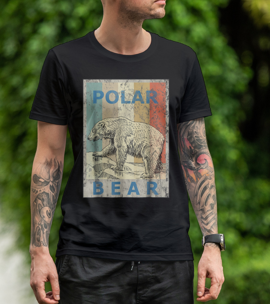 Vintage Style Polar Bear Grunge Retro Animal T-Shirt