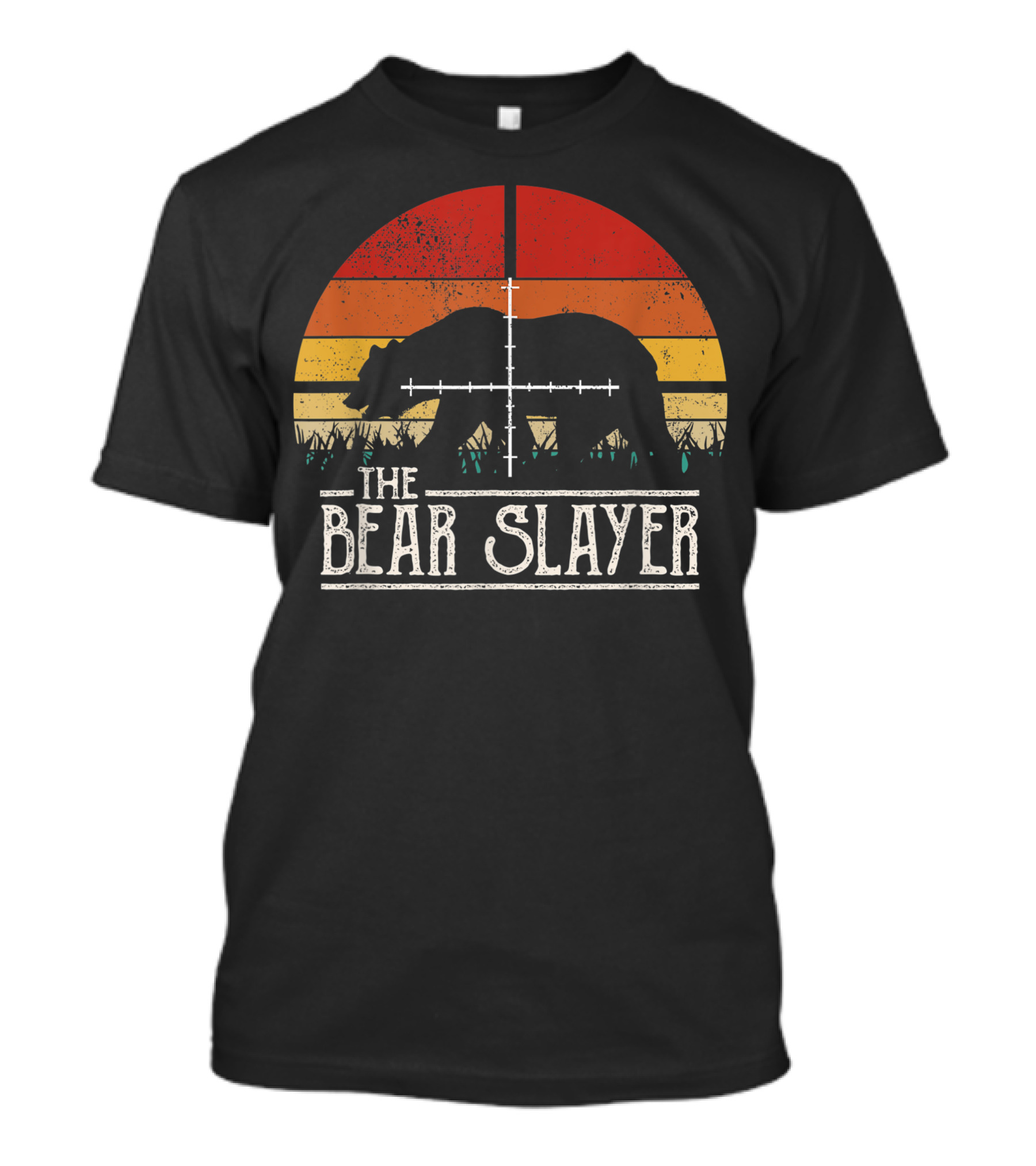 The Bear Slayer Vintage Sunset Bear Hunting Target T-Shirt