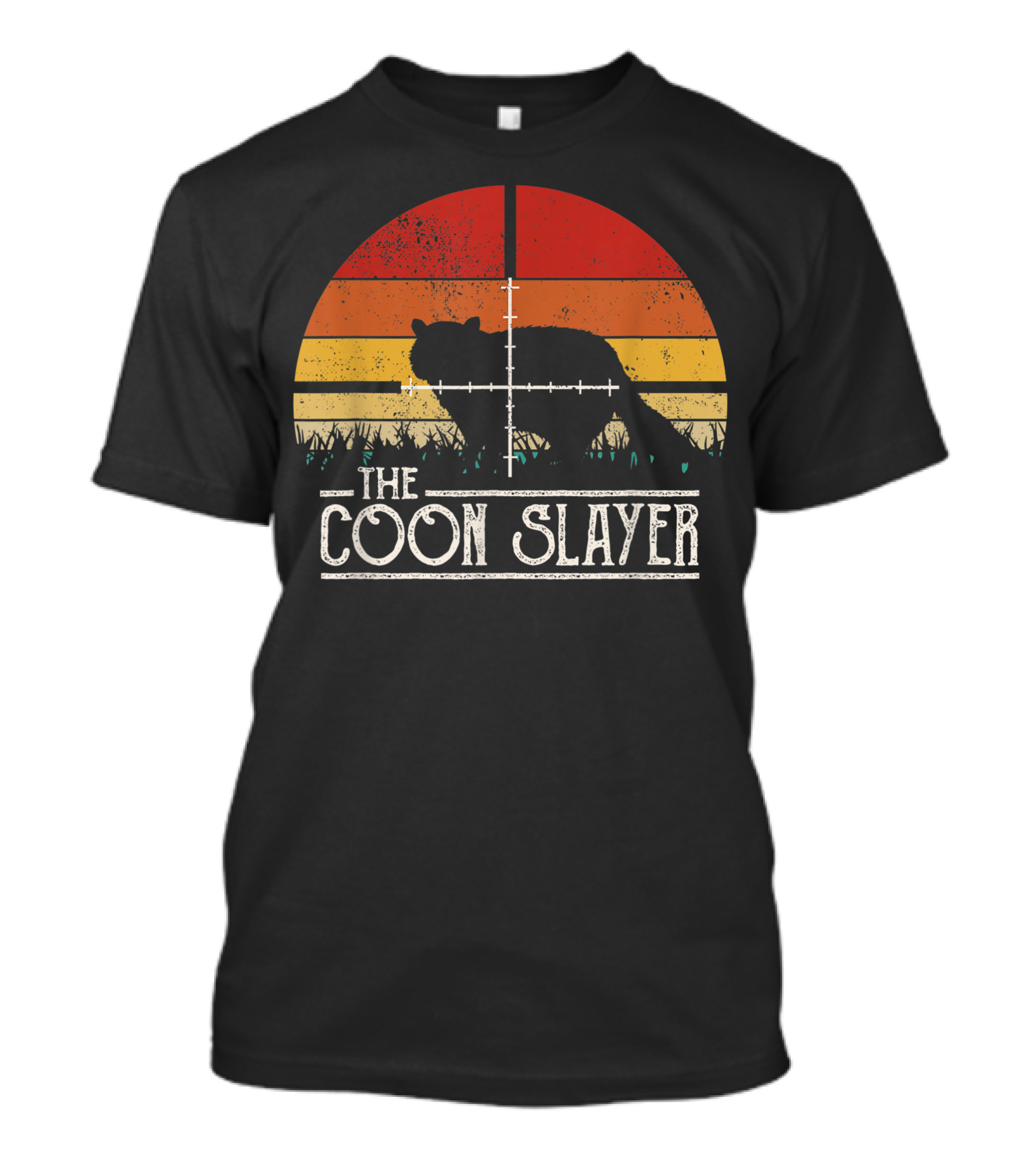 Vintage Style Coon Slayer Sunset Hunting Target T-Shirt