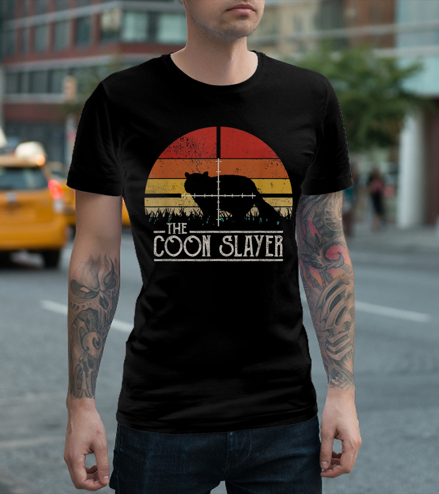 Vintage Style Coon Slayer Sunset Hunting Target T-Shirt