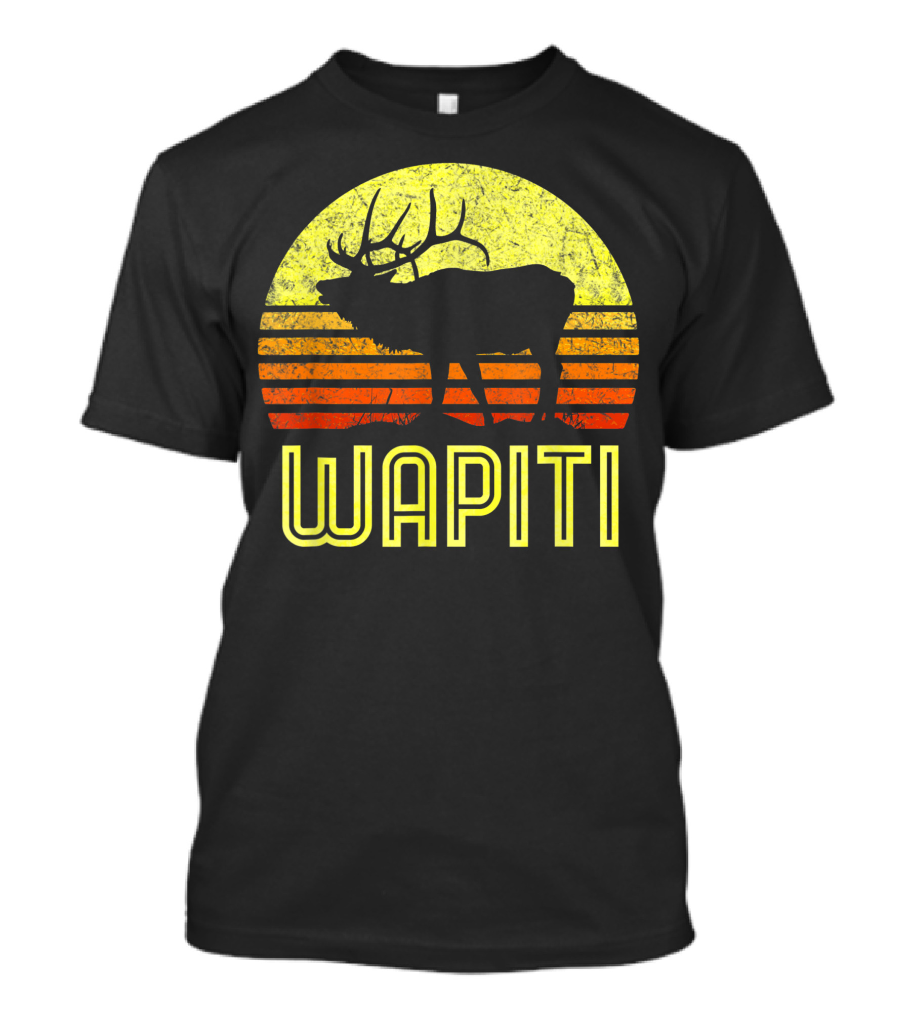Wapiti Elk Vintage Sun Bow Hunting Dad T-Shirt
