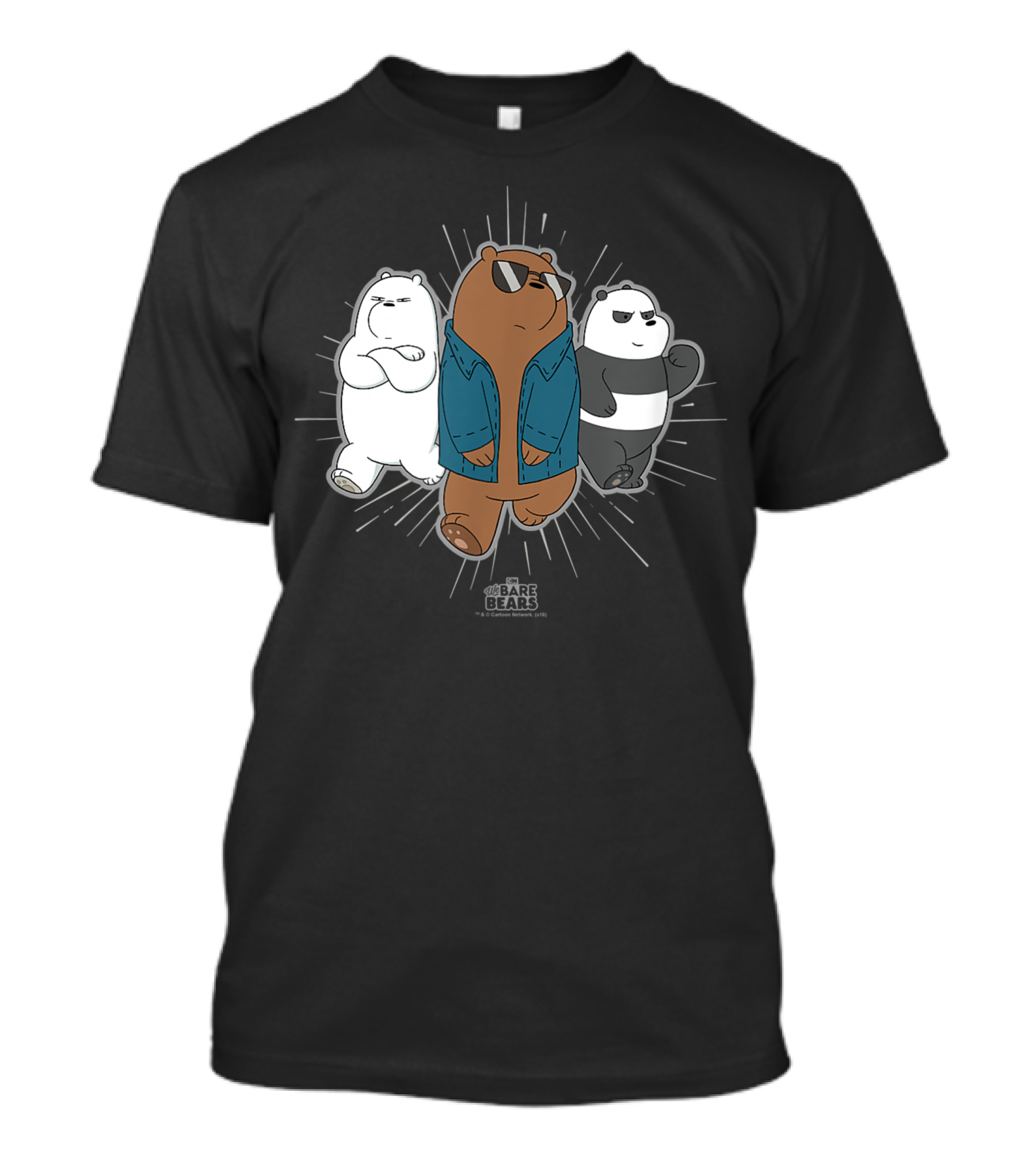 We Bare Bears Cool Style Jacket Hoodie Grizz Panda Ice Bear T-Shirt