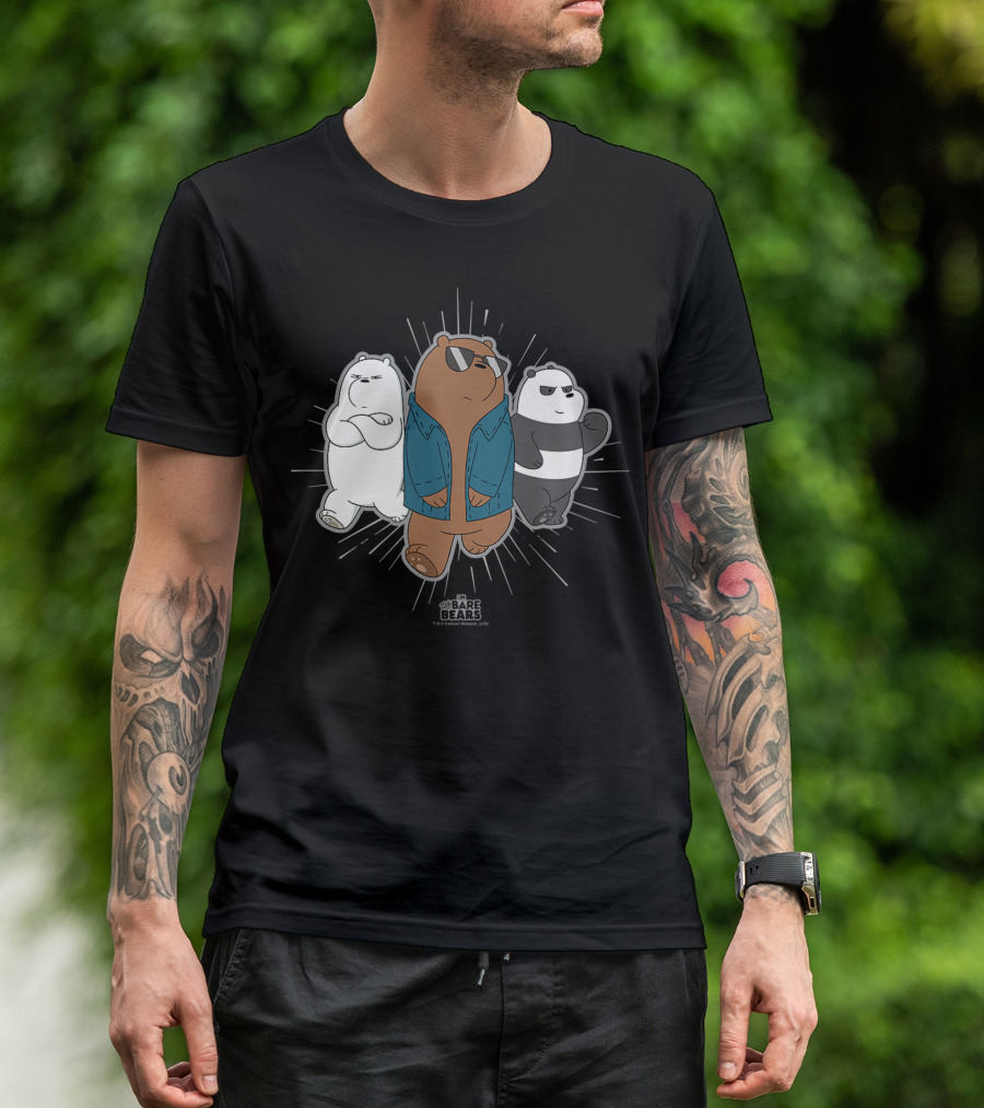 We Bare Bears Cool Style Jacket Hoodie Grizz Panda Ice Bear T-Shirt