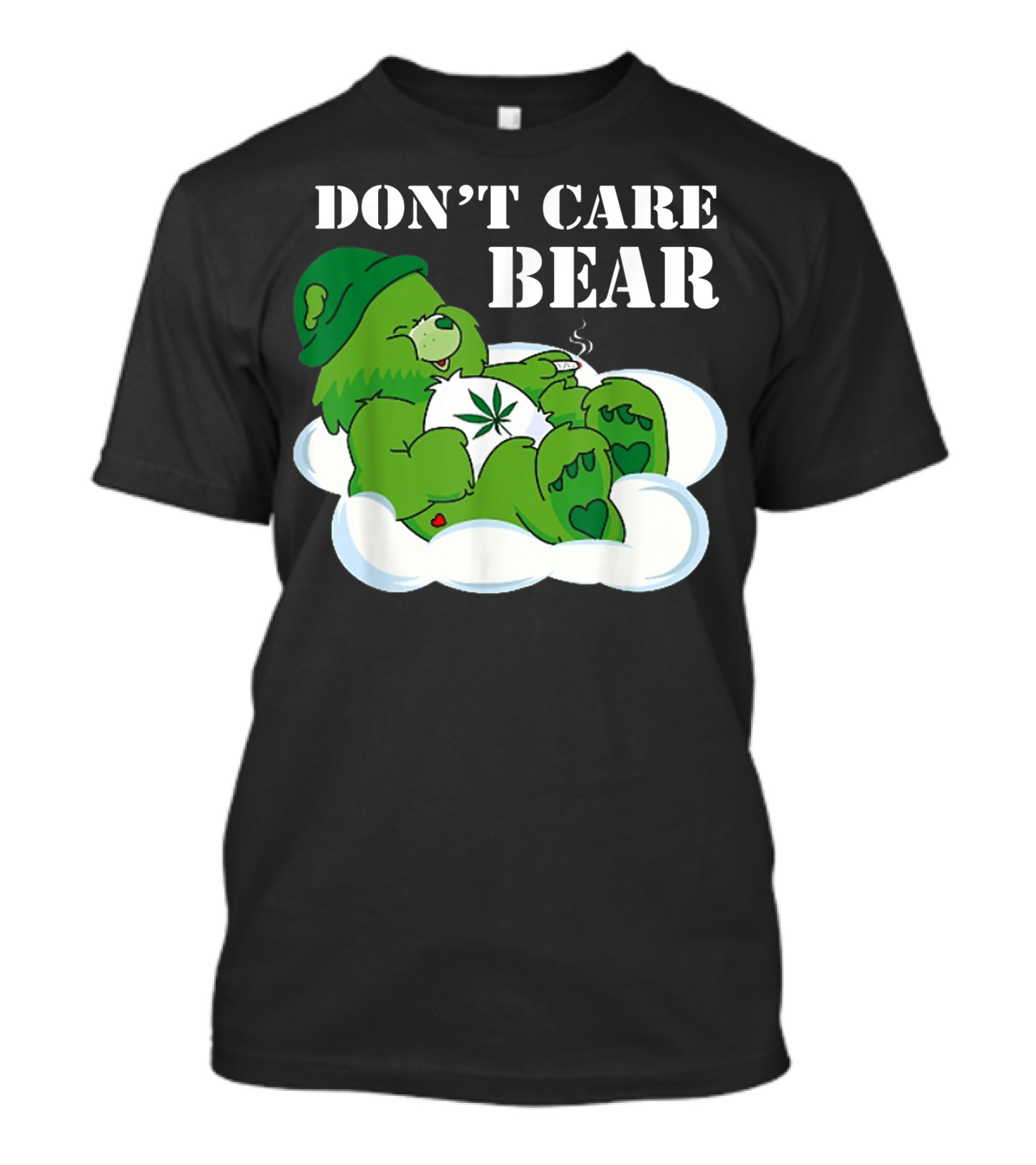 Don't Care Bear Weed Herb Cute Bear Smoking T-Shirt