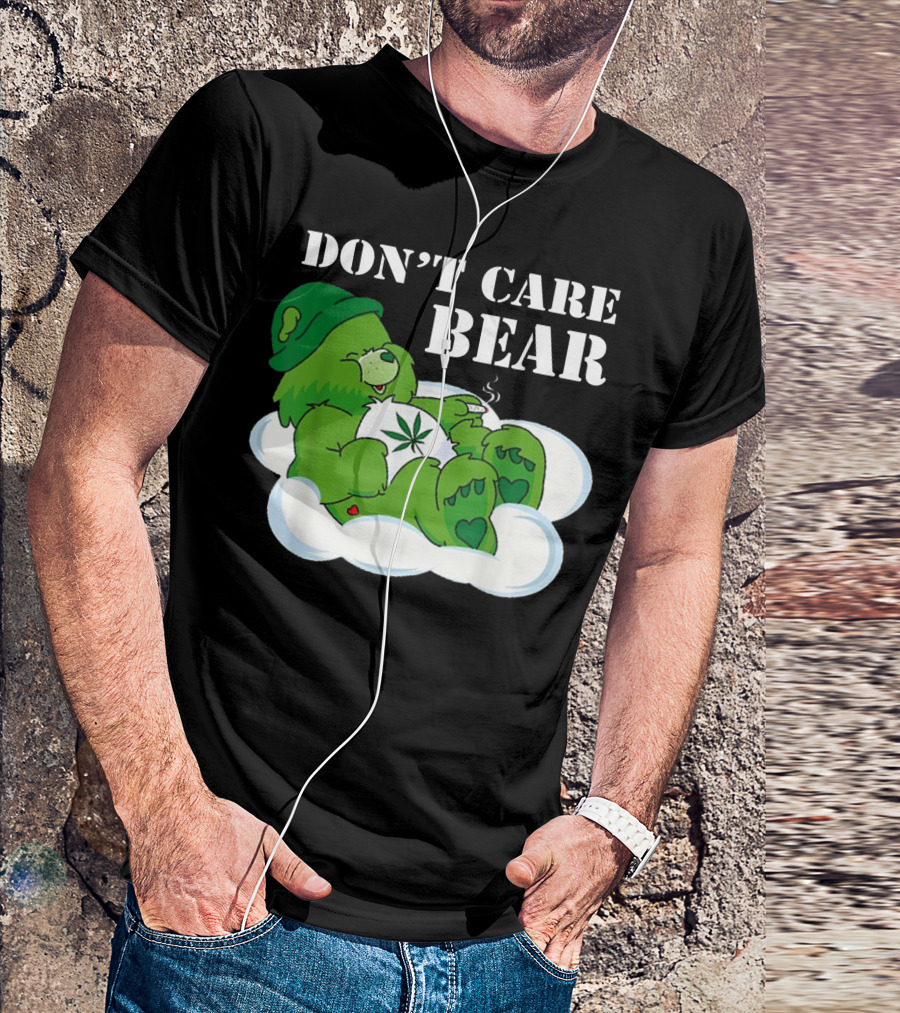Don't Care Bear Weed Herb Cute Bear Smoking T-Shirt