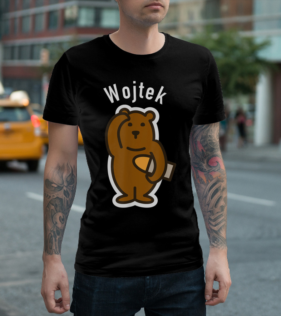 Wojtek Saluting Bear Holding Ammunition WWII Polish Hero Image T-Shirt