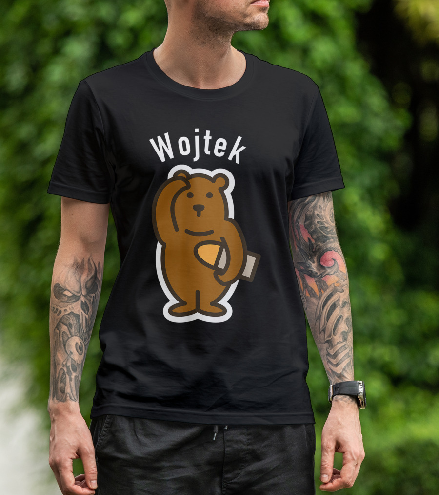 Wojtek Saluting Bear Holding Ammunition WWII Polish Hero Image T-Shirt